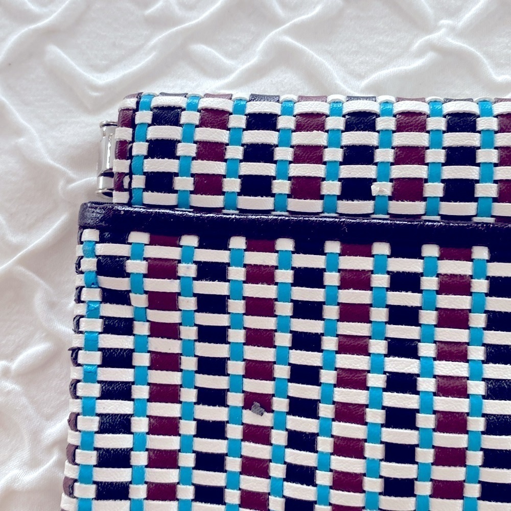 Bimba y Lola Clutch Bag Aqua Teal Black and White Check NWOT - Picture 3 of 9